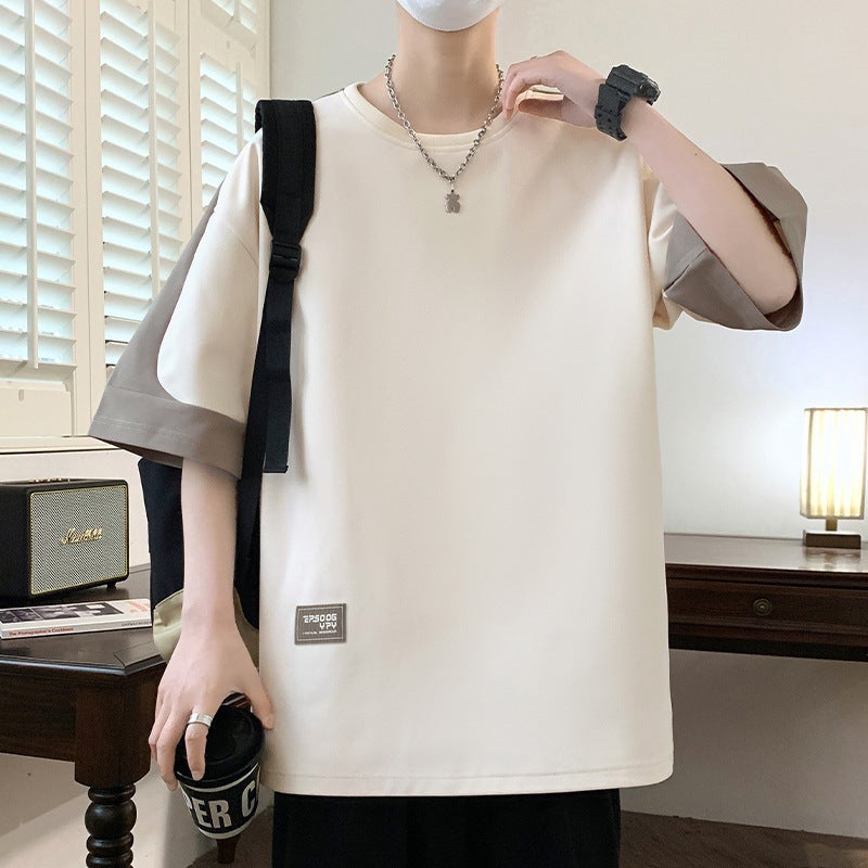 Short-Sleeved T-Shirt Men'S Summer Casual Trendy Brand Trendy Three-Dimensional Printed Color Matching Half-Sleeved Loose All-Match T-Shirt Top Ins - Image 2