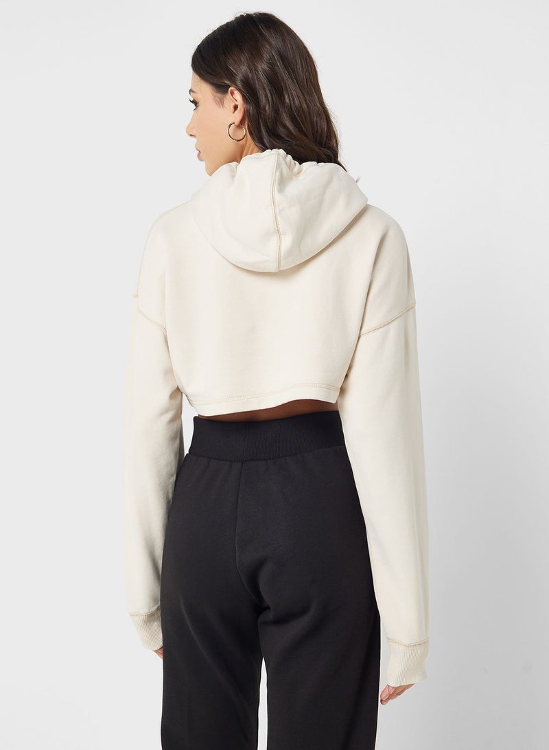 Calvin Klein Jeans Pocket Detail Crop Hoodie - Image 2
