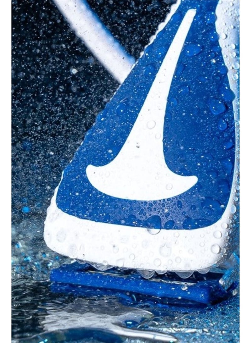 ماكينة حلاقة ذكية متصلة بخرطوم المياه - أزرق وأبيض - تصميم مريح لحلاقة رطبة وسهلة. - Image 4