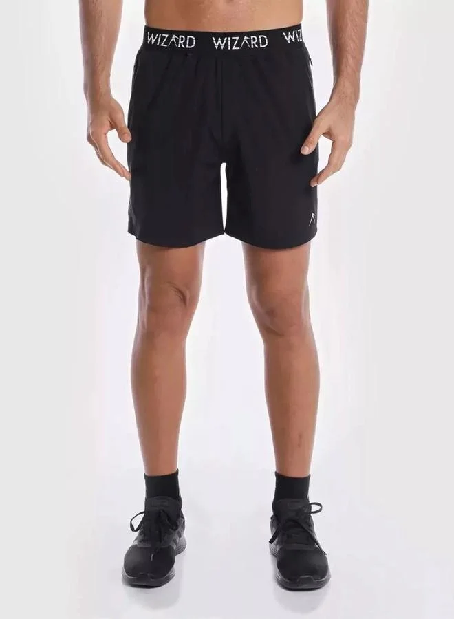 Wizard Men Black Lightweight Running Shorts