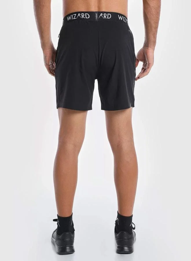 Wizard Men Black Lightweight Running Shorts