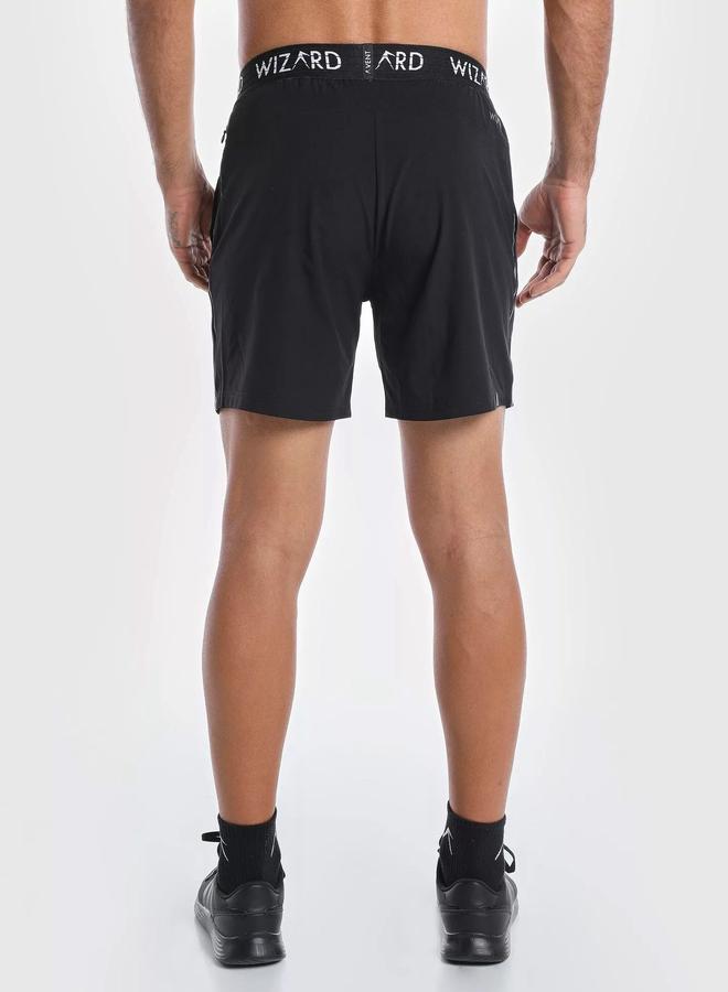 Wizard Men Black Lightweight Running Shorts - Image 2