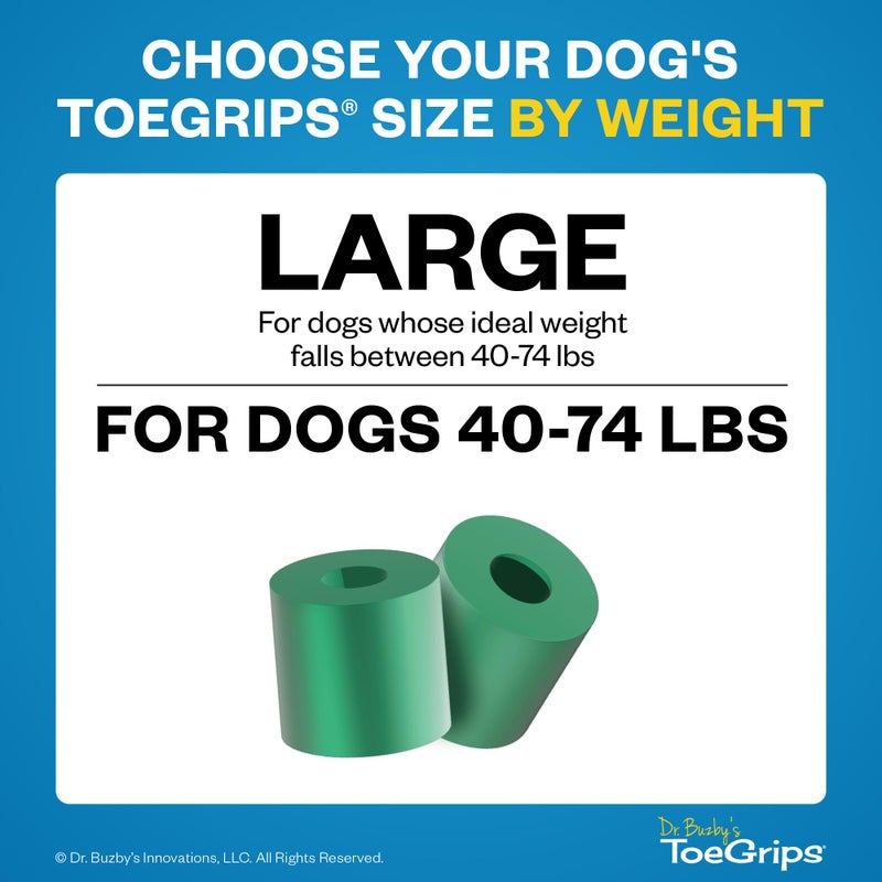Dr. Buzby's Dr Buzby's Large ToeGrips for Dogs - Instant Traction on Wood/Hardwood Floors - Anti Slip Relief - Grippers for Senior Dogs - Stop Sliding Instantly - Rubber Nails for Paws - 1 Pack (20 Grips) - Image 3
