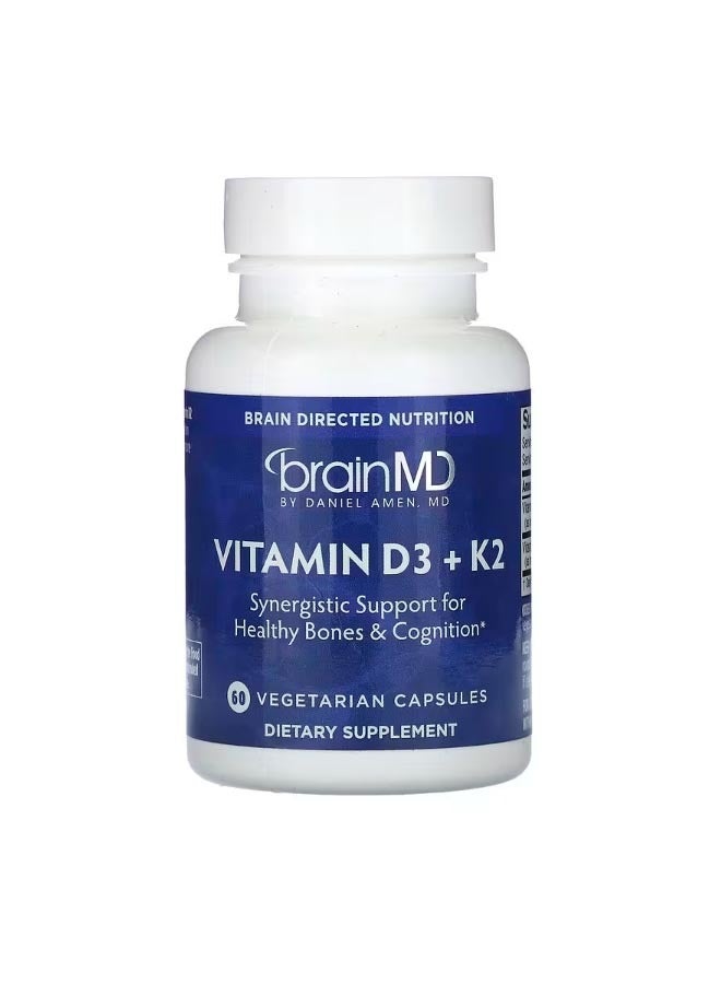 برينمد Vitamin D3   K2 60 Vegetarian Capsules - Image 1