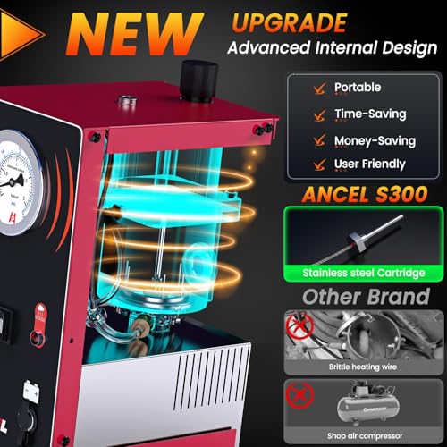 Ancel ANCEL S300 Smoke Machine Automotive Built in Air Pump, EVAP Smoke Machine Leak Tester with Pressure Gauge Flow Meter, Odorless Automotive Smoke Machine Leak Detector, Vacuum Smoke Tester Automotive - Image 2