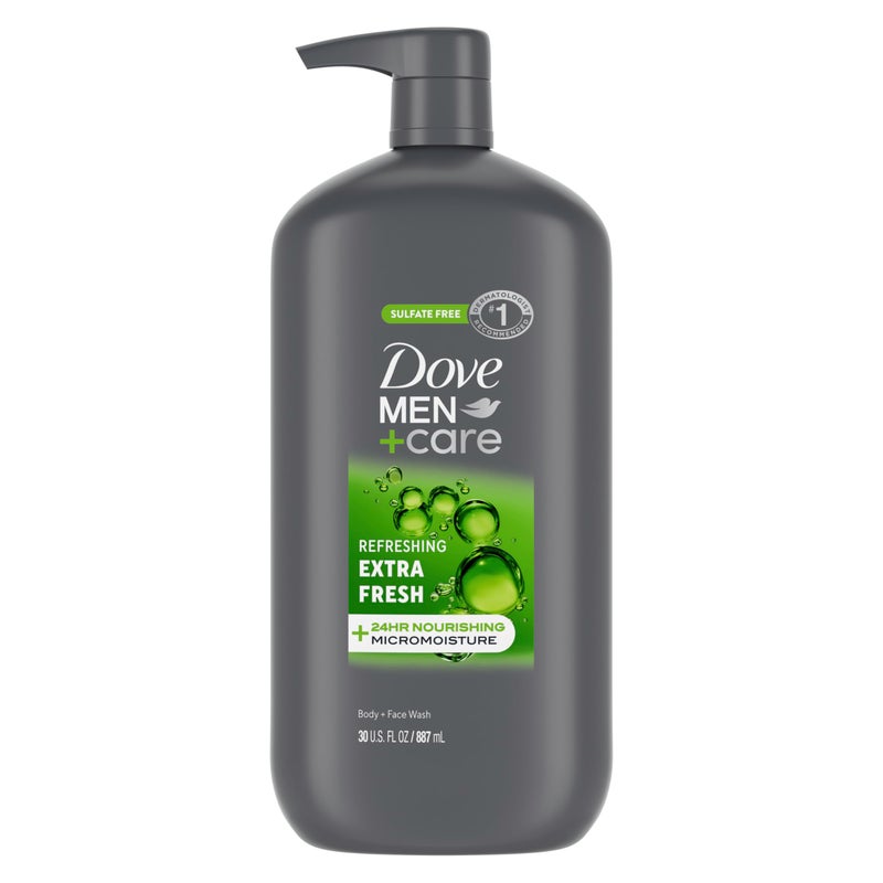 Dove Men+Care Body and Face Wash Refreshing Extra Fresh Men's Body Wash with 24-Hour Nourishing Micromoisture Technology 30 oz - Image 1