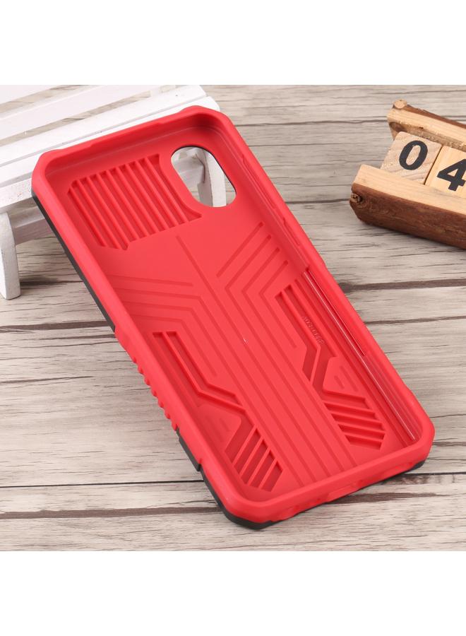 اس-توب جراب لهاتف Samsung Galaxy A03 Core Lanyard Mecha Armor Kickstand PC + جراب هاتف TPU - Image 3