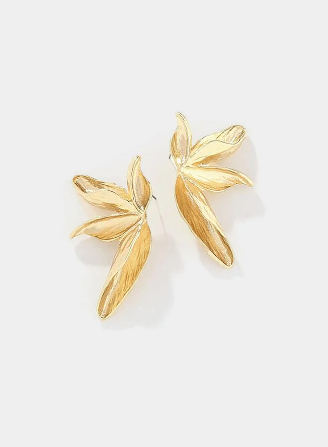 ستايلي Styli Textured Leaf Earrings