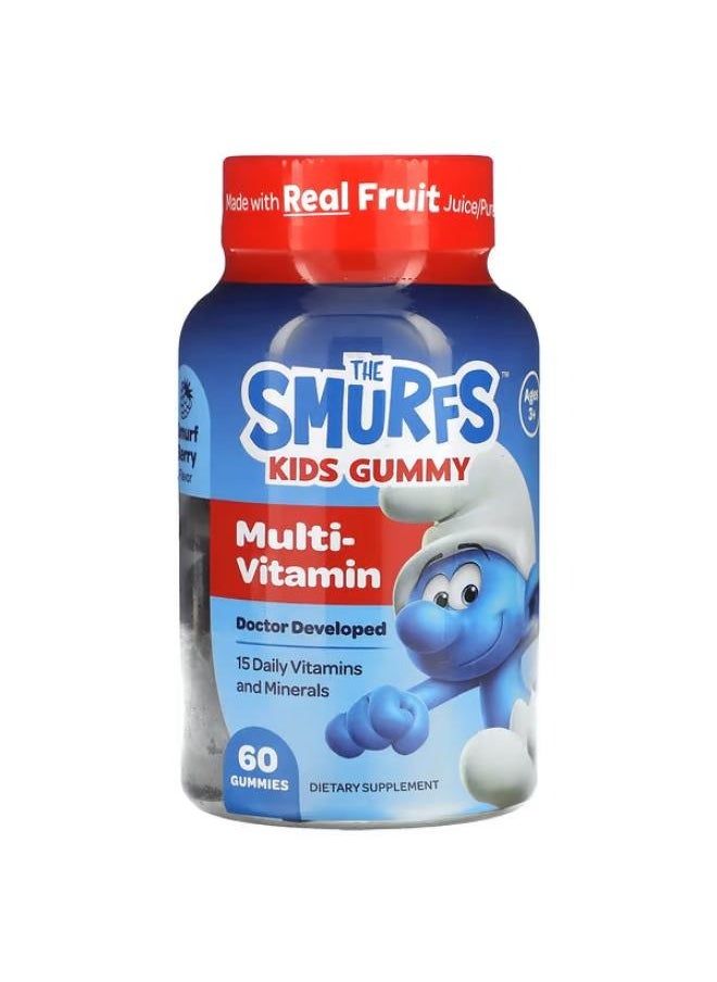 THE SMURFS - Kids Gummy, Multi-Vitamin, Ages 3+, Smurf Berry, 60 Gummies - Image 1