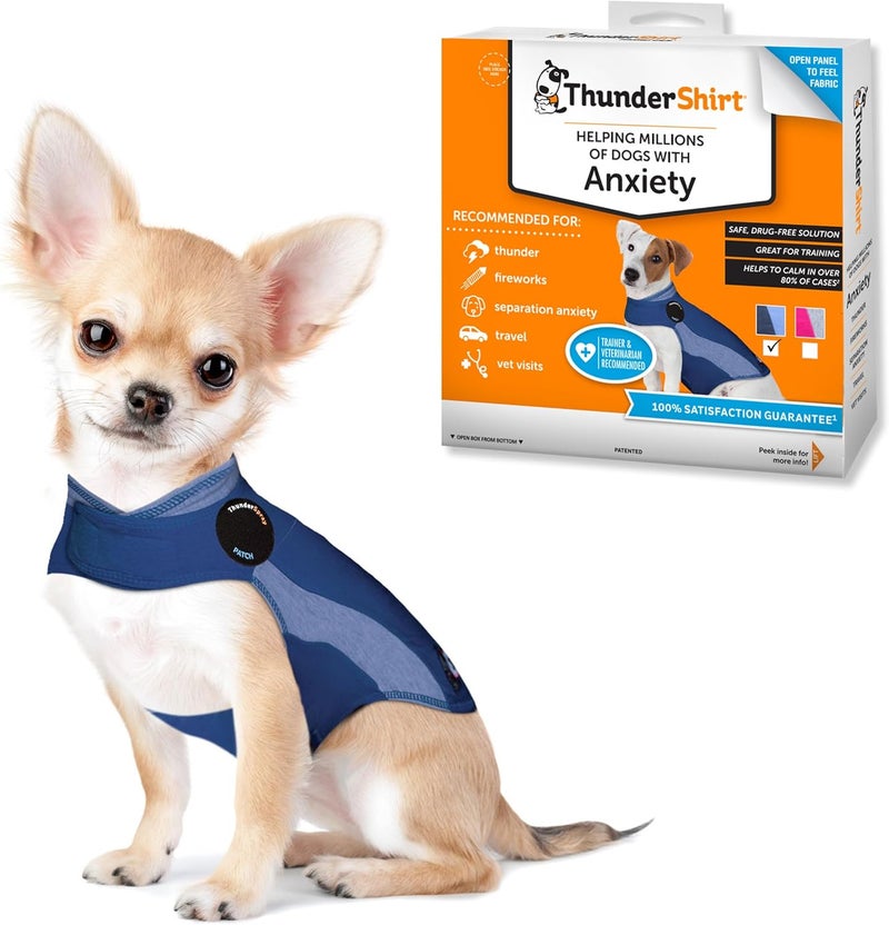 ThunderShirt for Dogs, XX Small, Blue Polo - Calming Vest for Dog Anxiety Relief - Image 1