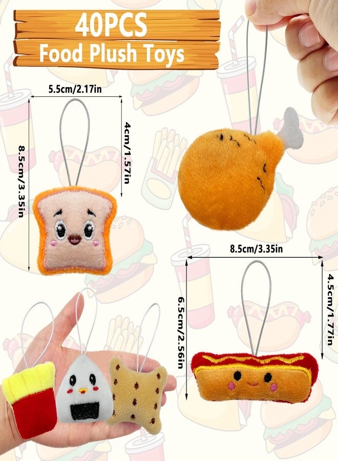 XIPEGPA 40 PCS Mini Food Plush Toy Set Cute Small Food Stuffed Toy Keychain for Party Favors Keychain Ornament for Goody Bag Easter Egg Stuffers Carnival Birthday Party Classroom Prizes - Image 4