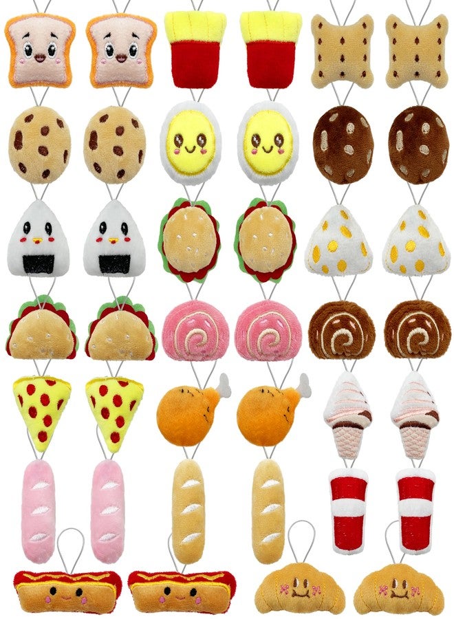 XIPEGPA 40 PCS Mini Food Plush Toy Set Cute Small Food Stuffed Toy Keychain for Party Favors Keychain Ornament for Goody Bag Easter Egg Stuffers Carnival Birthday Party Classroom Prizes - Image 2