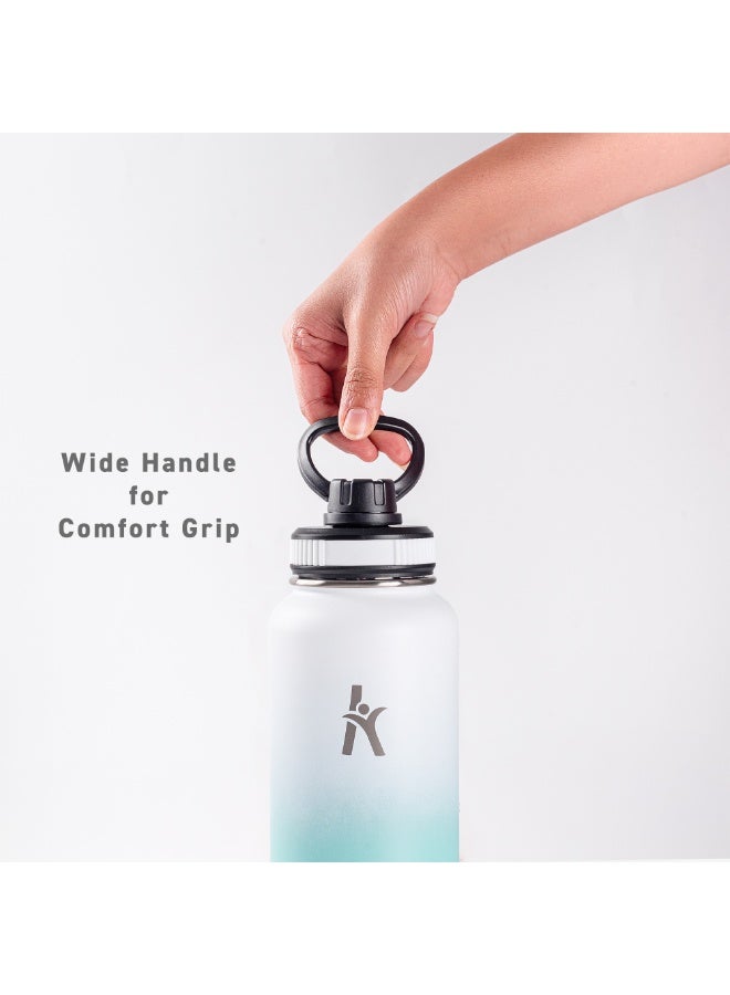 KRYMSO 950ml Stainless Steel Water Bottle, Sports Bottle with Straw, Double Wall Insulated Water Bottle, Thermos Flask, Water Bottle for kids, Gym - Image 2