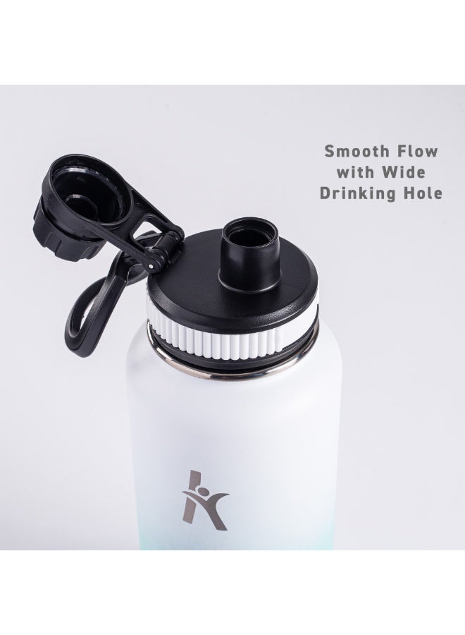 KRYMSO 950ml Stainless Steel Water Bottle, Sports Bottle with Straw, Double Wall Insulated Water Bottle, Thermos Flask, Water Bottle for kids, Gym - Image 3
