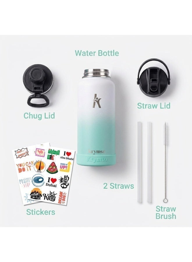 KRYMSO 950ml Stainless Steel Water Bottle, Sports Bottle with Straw, Double Wall Insulated Water Bottle, Thermos Flask, Water Bottle for kids, Gym - Image 4