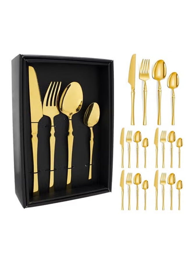 KLNAMAEAAN Slim Handle Hourglass Design 24 Piece Cutlery Set - Image 1