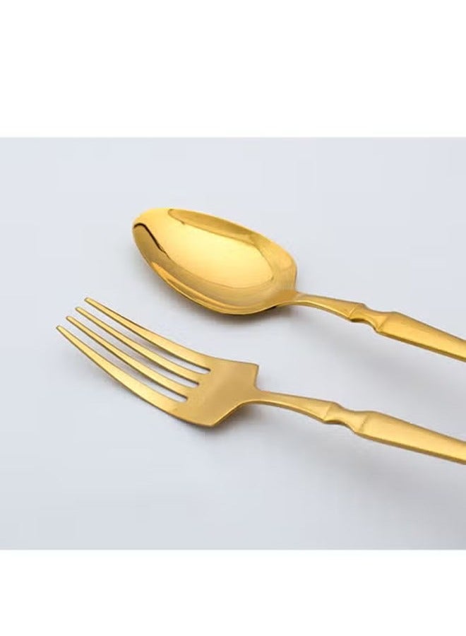 KLNAMAEAAN Slim Handle Hourglass Design 24 Piece Cutlery Set - Image 4