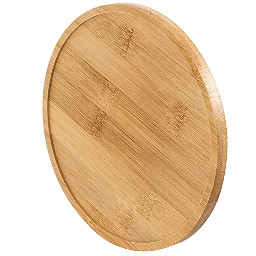 SEHOI 10 Pack 6 Inch Bamboo Plant Saucer, Natural Round Bamboo Plant Tray for Indoor and Outdoor Plants, Coasters - Image 5