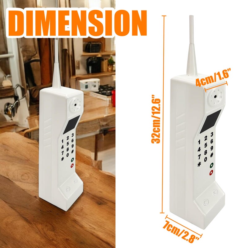 BuleVina Retro 80s 90s Vintage Brick Cell Phone Ornament, Fake Cellular Phone Model, Old Fashioned Portable Cordless Mobile Simulation Photographic Prop, Party Decoration, Stage, Home Decor, Collectible Accent - Image 2