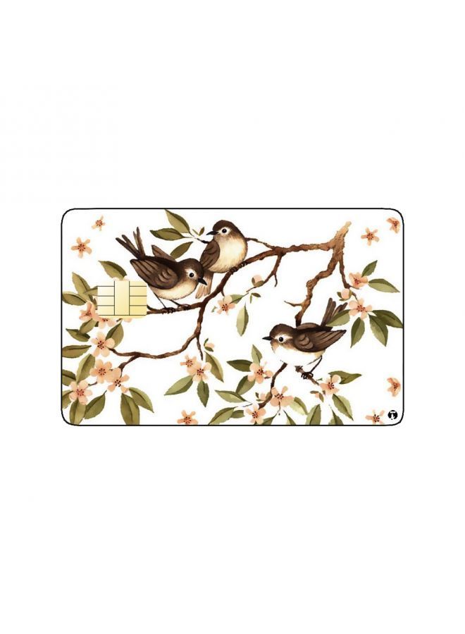 RKN PRINTED BANK CARD STICKER Beautiful Birds Drawing With Flowers - Image 2