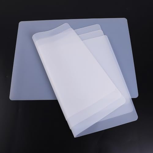 PABUSIOR Small Silicone Mats for Crafts: Translucent Liner, 7.9×9.5 In (4/Pack), Heat Resistant, Non-Slip Silicone Kids Mat for Jewelry, Epoxy Resin, Glitter Slime, Manicure, DIY Sheet - Image 1