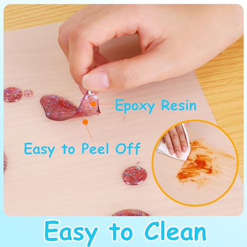 PABUSIOR Small Silicone Mats for Crafts: Translucent Liner, 7.9×9.5 In (4/Pack), Heat Resistant, Non-Slip Silicone Kids Mat for Jewelry, Epoxy Resin, Glitter Slime, Manicure, DIY Sheet - Image 4
