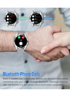 RollsTimi  Smart Watch for Men 1.52" HD Sports Fitness Tracker Men's Smartwatch with LED Flashlight, IP67 Waterproof Smartwatch with Heart Rate Sleep Monitor for iOS Android,Silver  - Image 2