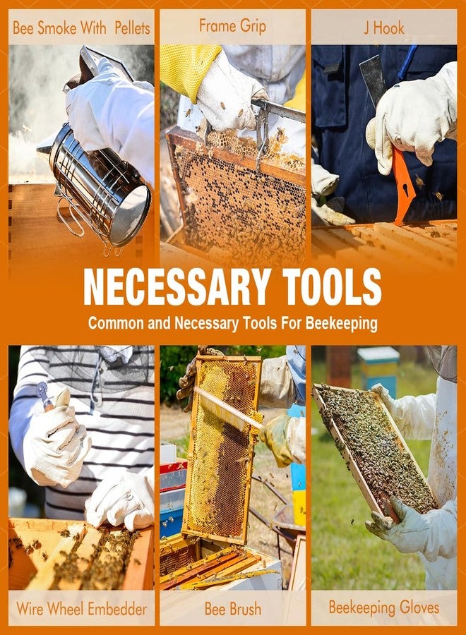 MayBee 13 Pcs Beekeeping Tools with Bee Smoker, Beekeeping Supplies Bee Hives Starter Kit for Beginners and Professional Beekeeper, Durable, Bee Keeping Supplies-All - Image 2
