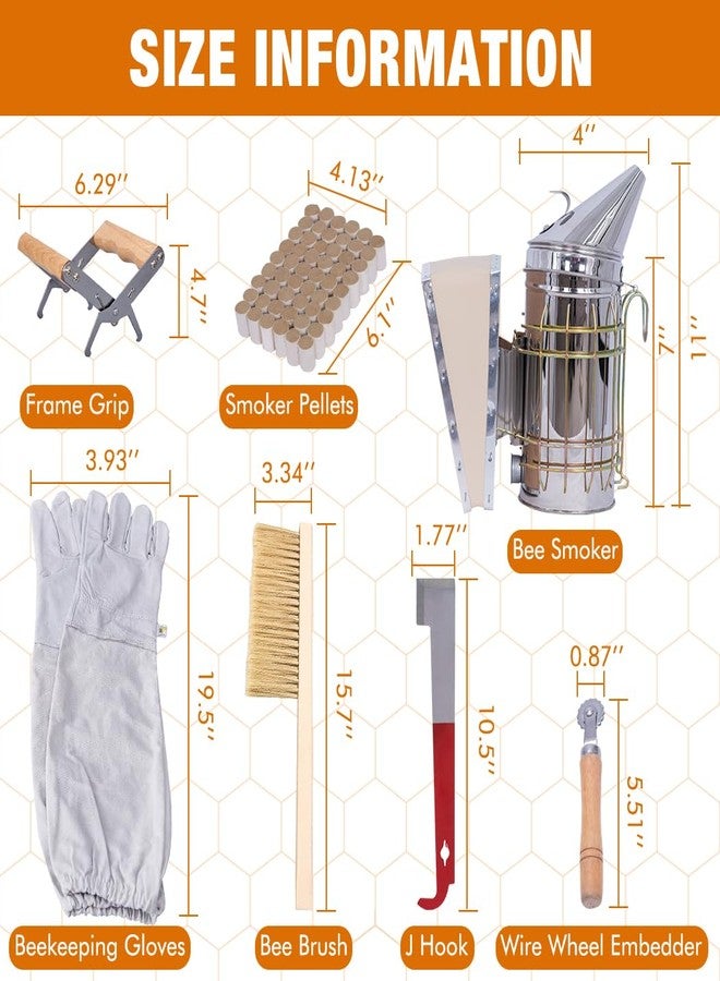 MayBee 13 Pcs Beekeeping Tools with Bee Smoker, Beekeeping Supplies Bee Hives Starter Kit for Beginners and Professional Beekeeper, Durable, Bee Keeping Supplies-All - Image 4