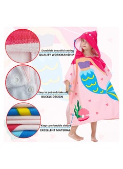 SYOSI Kids Bath Towel for 1-6 Years Toddler Hooded Towel Microfiber Super Soft Robe Poncho Bathrobe Girls Swimming Beach Holiday Water Playing Pool Swim Coverups 1 Pieces  - Image 2