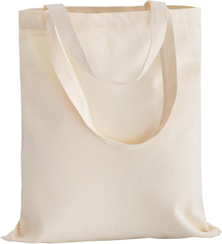 Metsi Cotton Tote Bag for Women, 13"x15" Plain Cotton Tote Bag with Zipper, Reusable Multi-Purpose Bags for Shopping, School, Beach, Groceries, Painting, DIY Gift Bags, Pack of 4 - Image 1