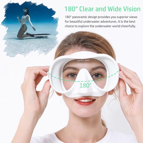 KLERICER Snorkel Diving Mask, Snorkeling Mask with Macaron Colors, Panoramic View Anti-Leak Anti-Fog Diving Goggles, Tempered Glass Panoramic Wide View Travel Portable - Image 4