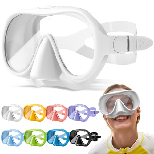 KLERICER Snorkel Diving Mask, Snorkeling Mask with Macaron Colors, Panoramic View Anti-Leak Anti-Fog Diving Goggles, Tempered Glass Panoramic Wide View Travel Portable - Image 1