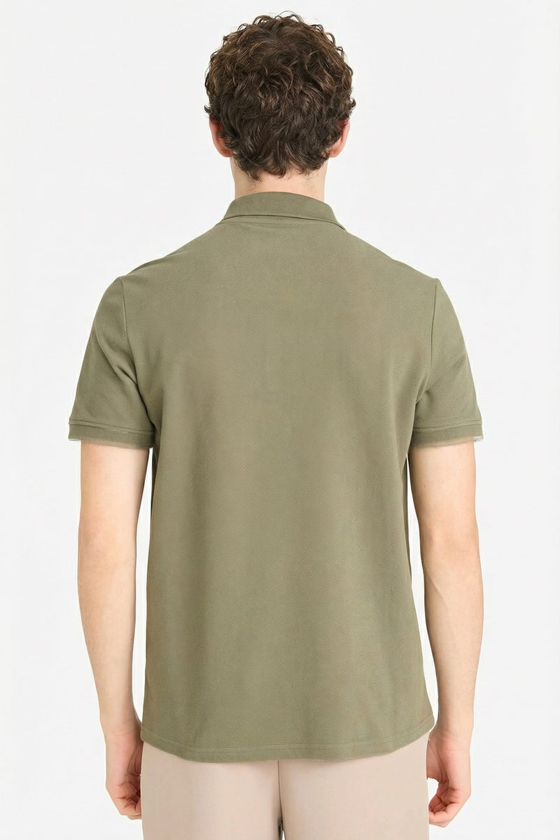 DeFacto Green Man Cotton Polo T-Shirt Casual - Image 5