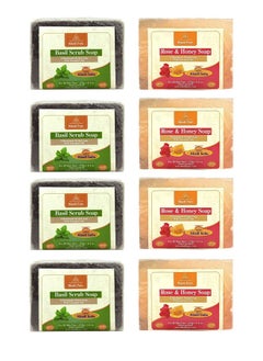 Khadi Pure Basil & Rose Honey Soap 125 Ml (Pack Of 8) 