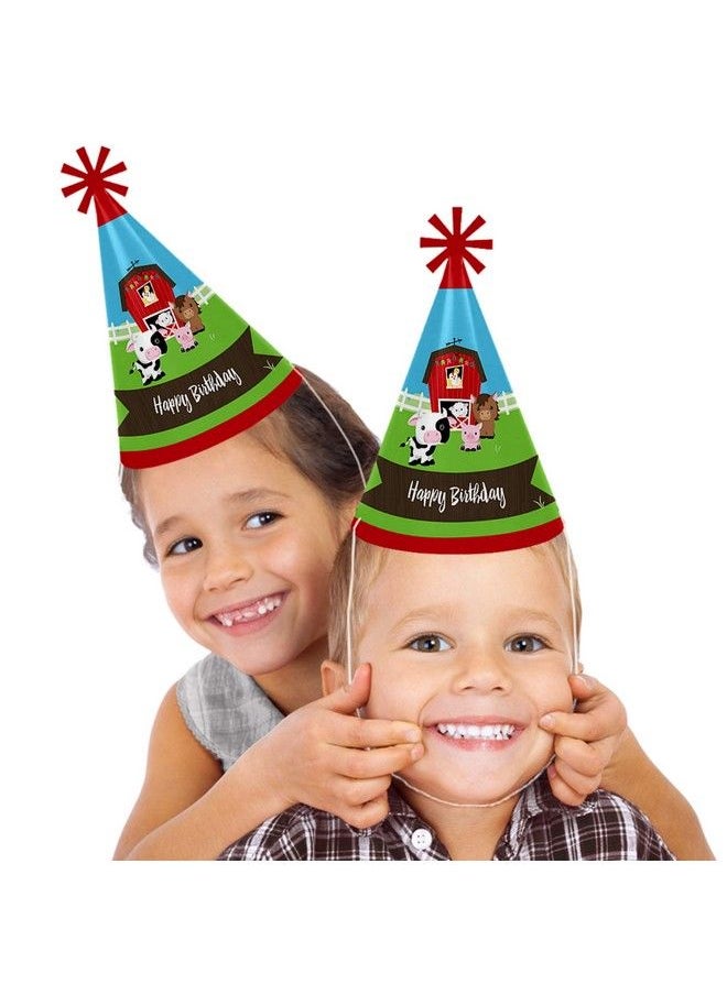 Big Dot of Happiness Farm Animals Cone Happy Birthday Party Hats For Kids And Adults Set Of 8 (Standard Size)  - Image 3