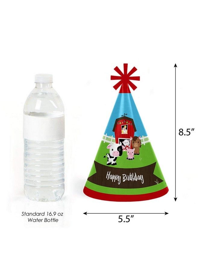 Big Dot of Happiness Farm Animals Cone Happy Birthday Party Hats For Kids And Adults Set Of 8 (Standard Size)  - Image 4