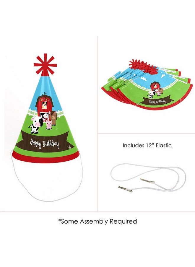Big Dot of Happiness Farm Animals Cone Happy Birthday Party Hats For Kids And Adults Set Of 8 (Standard Size)  - Image 5