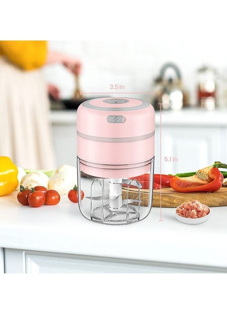 Electric Mini Chopper Food Slicer and 250ml Blender to Meat/Vegetables/Chopped Fruit/Onion/Garlic, Wireless Portable Food Processor, Mini Chopping Food Processing