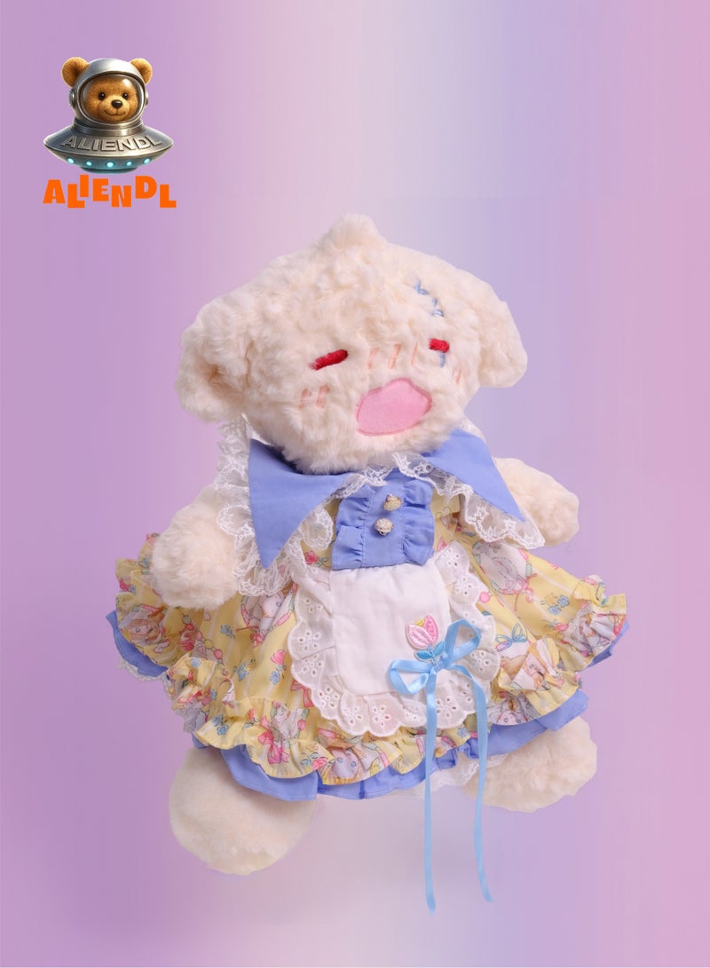 ALIENDL Drama Pup – Plush Dog Stuffed Animal Toy for Baby Kids, Soft Cute Dog Dress Doll Gift Set with Removable Clothes & Pouch, Lovely Gift for Kids, Girls, Friends & Couples - Image 2