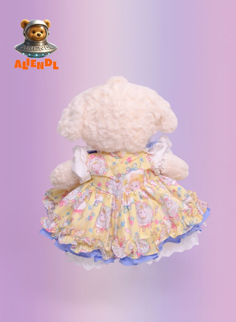 ALIENDL Drama Pup – Plush Dog Stuffed Animal Toy for Baby Kids, Soft Cute Dog Dress Doll Gift Set with Removable Clothes & Pouch, Lovely Gift for Kids, Girls, Friends & Couples - Image 4