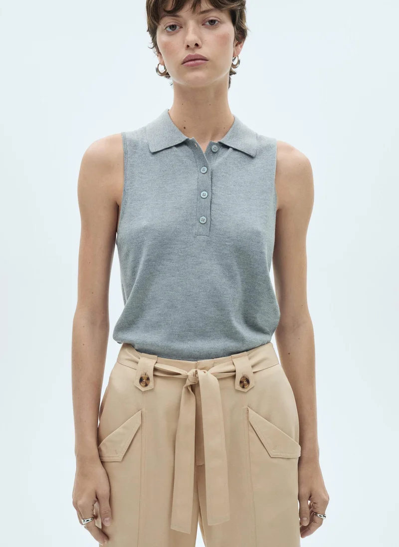 مانجو Pants With Button Loops And Bow