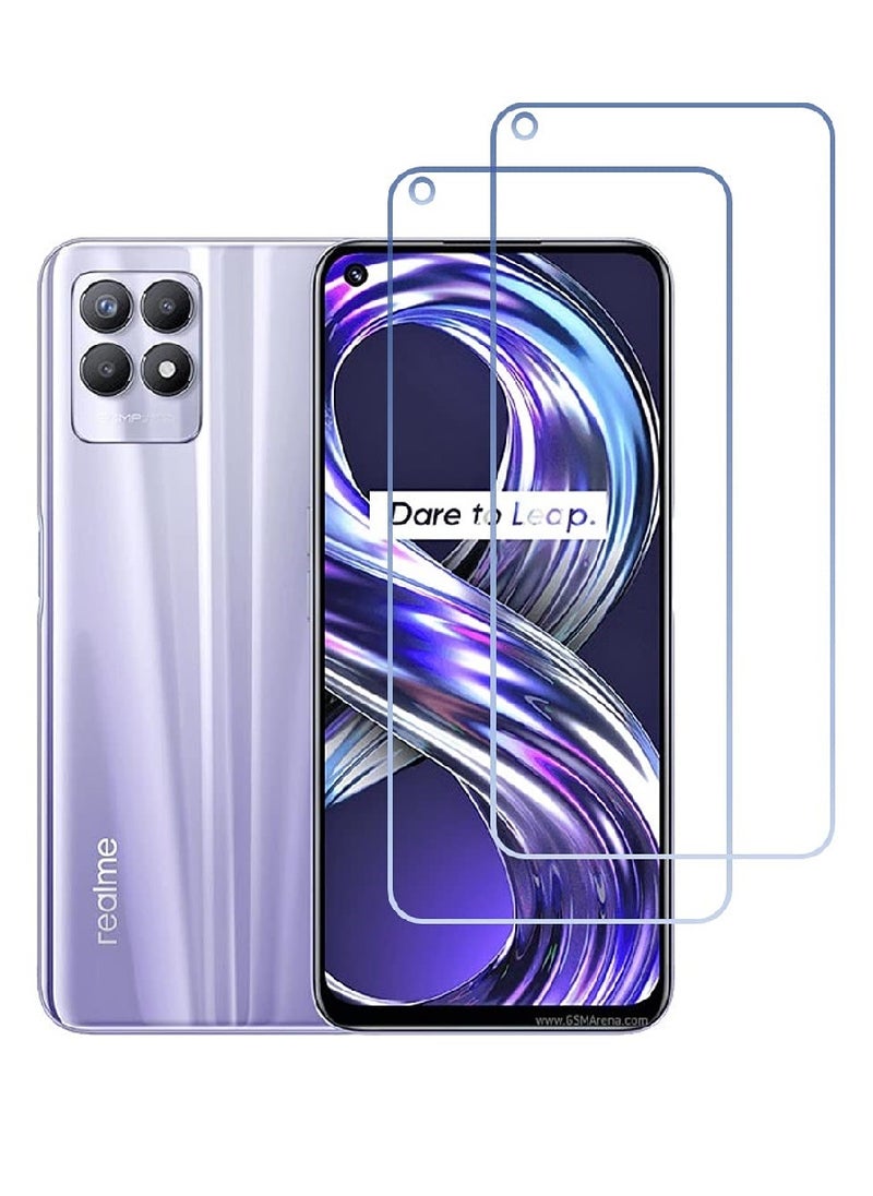 Super 2 Pieces Tempered Glass Screen Protector Clear Designed For Realme 8i  Full Screen Coverage And Bubble Free - Image 1