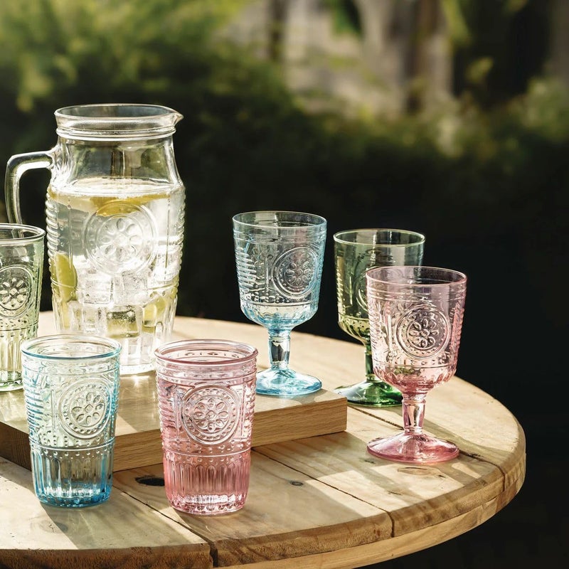 Bormioli Rocco Romantic Set Of 4 Cooler Glasses, 16 Oz. Colored Crystal Glass, Pastel Green, Made In Italy. - Image 5