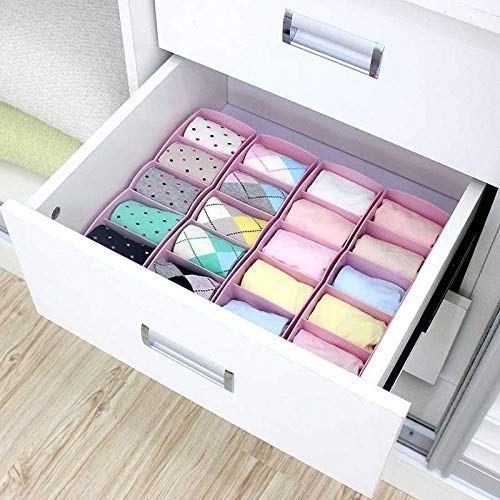 Generic PallRin Multipurpose Plastic 5 Compartments Drawer Closet Socks Storage Organizer Boxes for Undergarments Sock Handkerchief Bra Tie Scarf innerwear Unisex MultiColor 1 Pack of 2 PC - Image 3