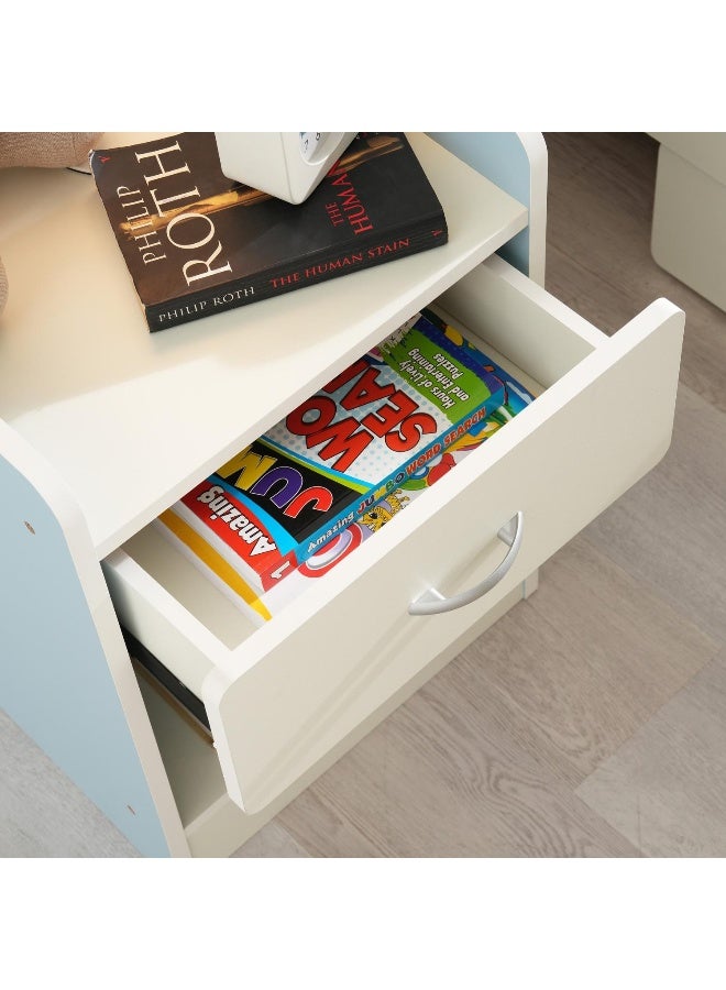 Pan Home Bella Kids Nightstand With 1 Drawer And Storage - Blue  - Image 5