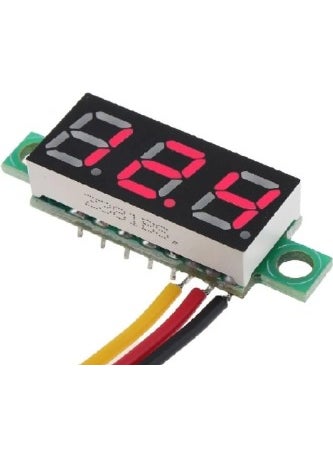 Area Elektronik - 0.28 Inch Dc 0-100V Mini Digital Voltmeter 3 Wire Red - Image 1