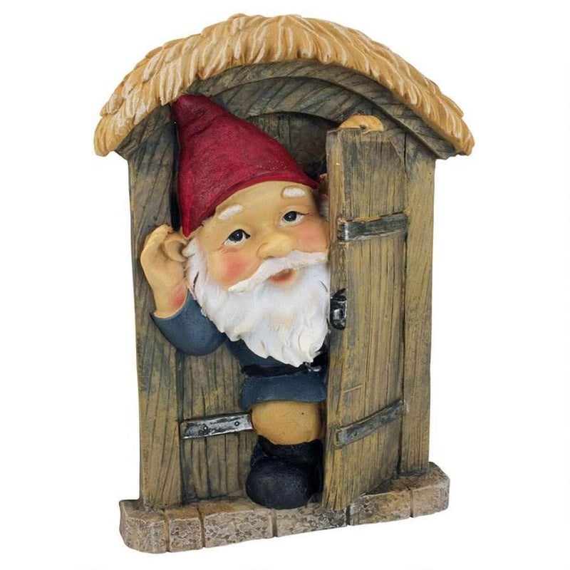 Design Toscano The Knothole Gnomes Garden Welcome Tree Sculpture: Door Gnome - Image 1