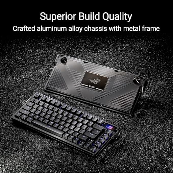 rayihni ROG AZOTH EXTREME WIRELESS MECHANICAL GAMING KEYBOARD – 75% TKL, ROG NX STORM CLICKY SWITCHES, PBT KEYCAPS, ALUMINUM CHASSIS, CARBON FIBER, GASKET MOUNT, COLOR OLED SCREEN, PC/MAC SUPPORT - BLACK - Image 2