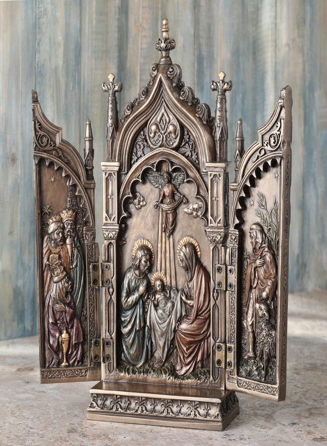 UNICORN STUDIO Nativity in Cathedral Triptych Statue Sculpture - Image 4